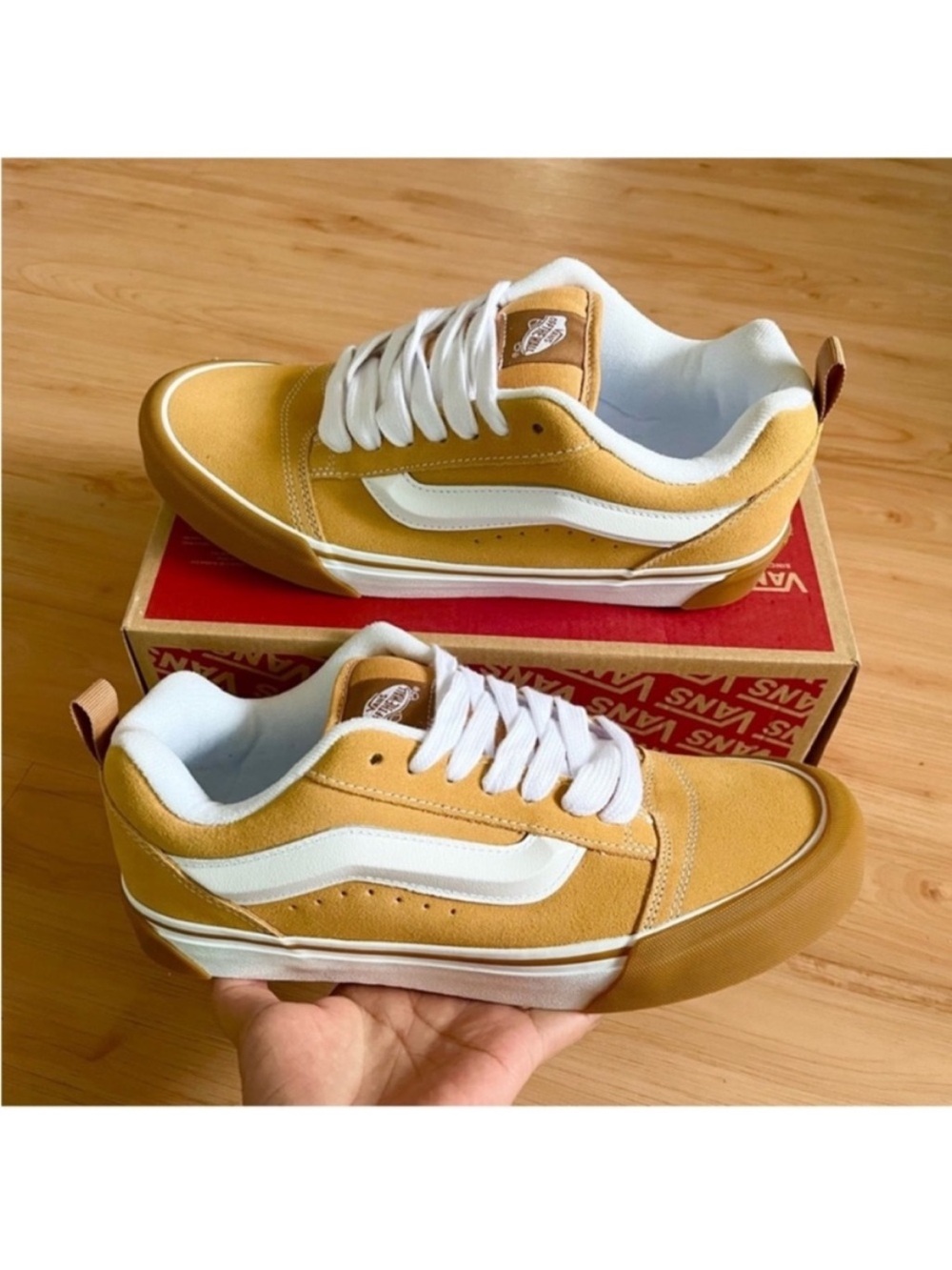 Vans Knu Skool Gum Bumper Honey Yellow Women 10.0 US